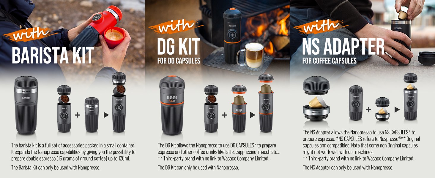 WACACO Nanopresso - Cafetera portátil para café expreso con funda protectora