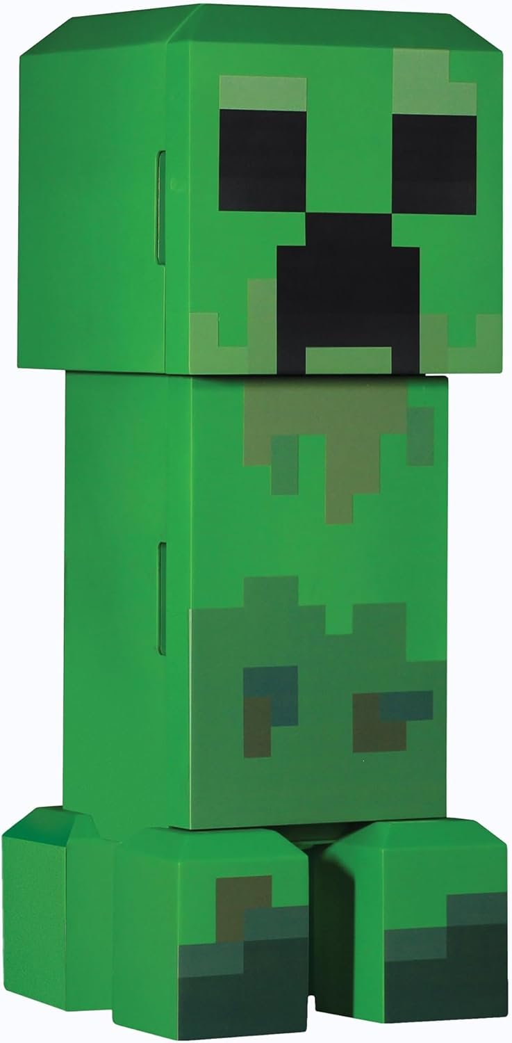Ukonic Minecraft Legends Creeper - Mini refrigerador de 8 litros, capacidad para 12 latas, luces LED, enfriador termoeléctrico CA/CC, estantes extraíbles, compacto para dormitorio, oficina, juegos