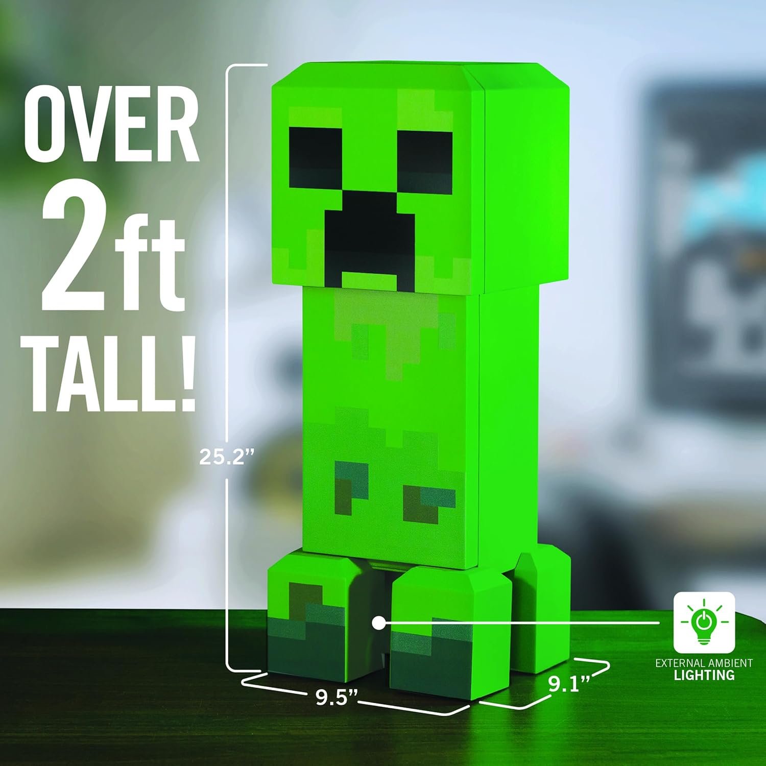 Ukonic Minecraft Legends Creeper - Mini refrigerador de 8 litros, capacidad para 12 latas, luces LED, enfriador termoeléctrico CA/CC, estantes extraíbles, compacto para dormitorio, oficina, juegos - Imagen 3