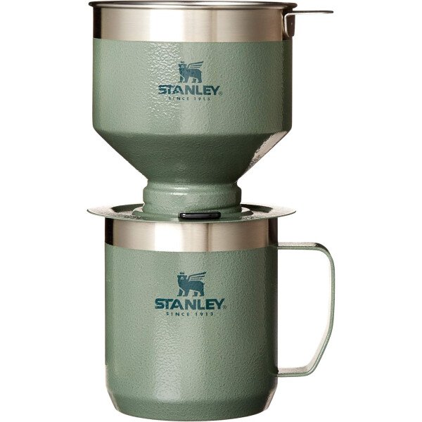 Stanley Perfect Brew - Juego de taza de campamento de 12 onzas con tapa incluida, cafetera de goteo con filtro reutilizable, acero inoxidable aislado sin BPA, color crema brillante - Imagen 8