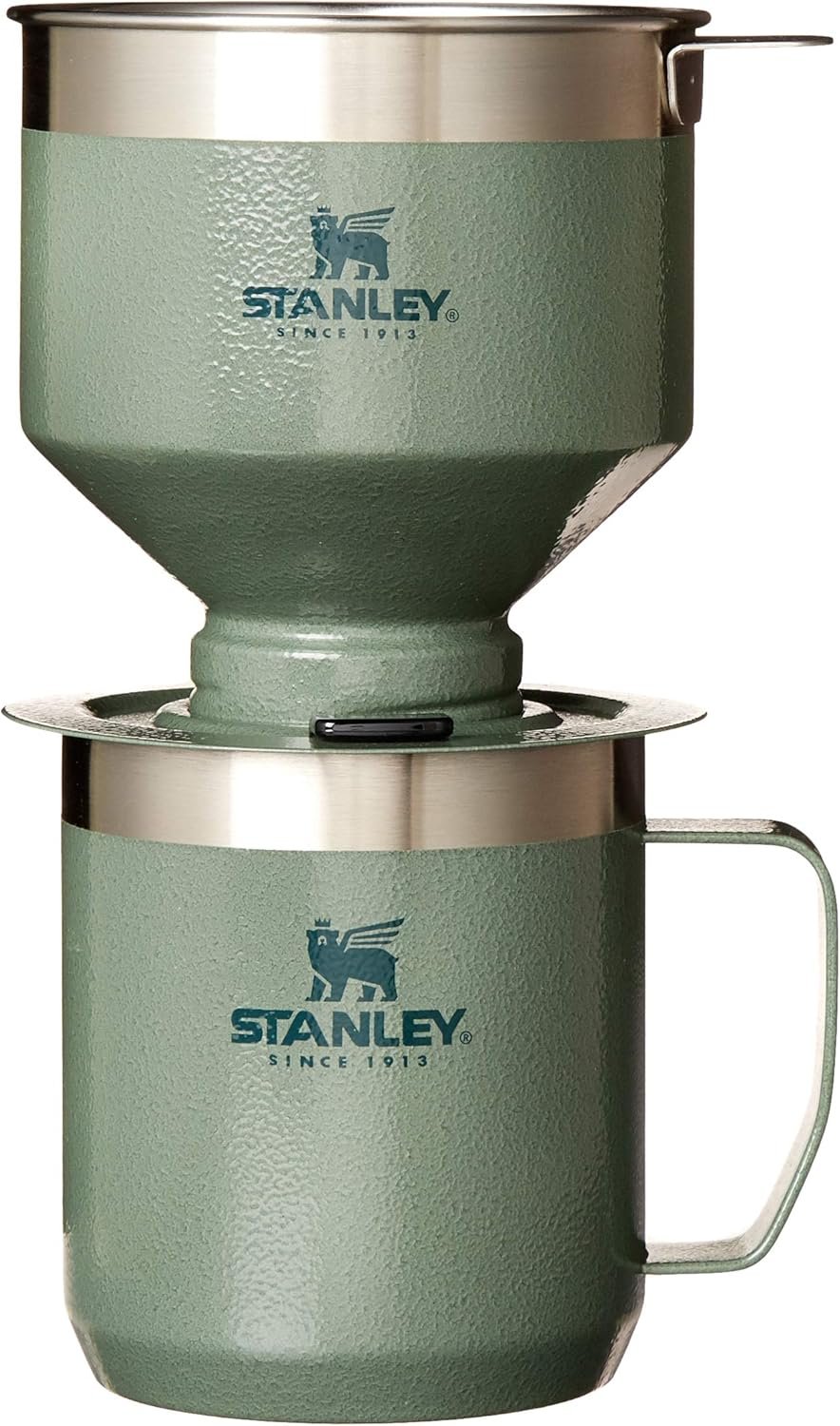 Stanley Perfect Brew - Juego de taza de campamento de 12 onzas con tapa incluida, cafetera de goteo con filtro reutilizable, acero inoxidable aislado sin BPA, color crema brillante - Imagen 8
