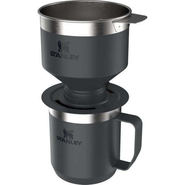 Stanley Perfect Brew - Juego de taza de campamento de 12 onzas con tapa incluida, cafetera de goteo con filtro reutilizable, acero inoxidable aislado sin BPA, color crema brillante - Imagen 20
