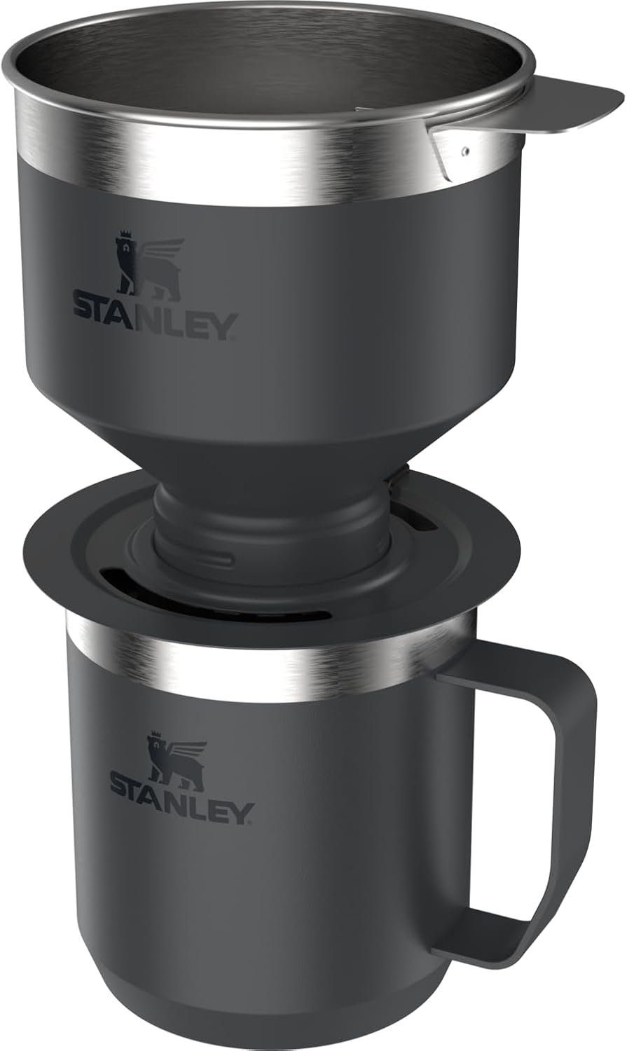 Stanley Perfect Brew - Juego de taza de campamento de 12 onzas con tapa incluida, cafetera de goteo con filtro reutilizable, acero inoxidable aislado sin BPA, color crema brillante - Imagen 20