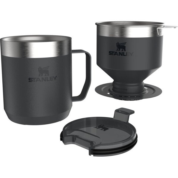 Stanley Perfect Brew - Juego de taza de campamento de 12 onzas con tapa incluida, cafetera de goteo con filtro reutilizable, acero inoxidable aislado sin BPA, color crema brillante - Imagen 21