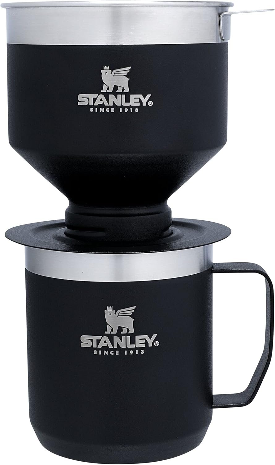 Stanley Perfect Brew - Juego de taza de campamento de 12 onzas con tapa incluida, cafetera de goteo con filtro reutilizable, acero inoxidable aislado sin BPA, color crema brillante - Imagen 25