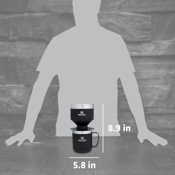 Stanley Perfect Brew - Juego de taza de campamento de 12 onzas con tapa incluida, cafetera de goteo con filtro reutilizable, acero inoxidable aislado sin BPA, color crema brillante - Imagen 27