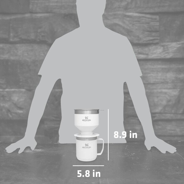 Stanley Perfect Brew - Juego de taza de campamento de 12 onzas con tapa incluida, cafetera de goteo con filtro reutilizable, acero inoxidable aislado sin BPA, color crema brillante - Imagen 33