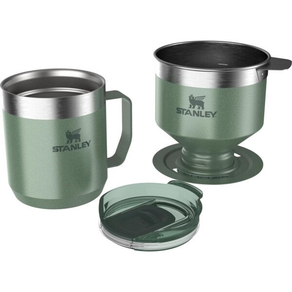 Stanley Perfect Brew - Juego de taza de campamento de 12 onzas con tapa incluida, cafetera de goteo con filtro reutilizable, acero inoxidable aislado sin BPA, color crema brillante - Imagen 42