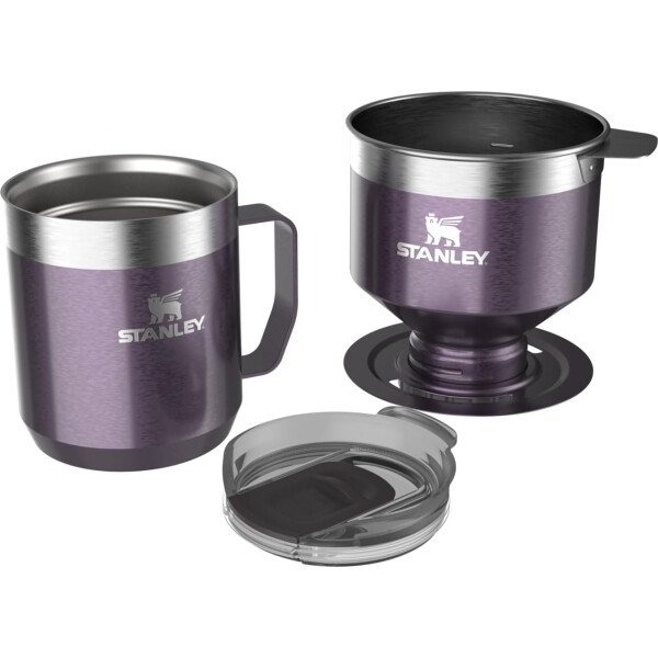 Stanley Perfect Brew - Juego de taza de campamento de 12 onzas con tapa incluida, cafetera de goteo con filtro reutilizable, acero inoxidable aislado sin BPA, color crema brillante - Imagen 43