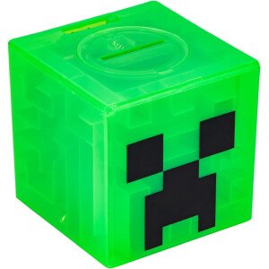 Paladone Minecraft Creeper Maze Safe, completa el laberinto para desbloquear dinero, divertido juguete coleccionable de bloques de Minecraft y alcancía para niños, viene con calcomanías decorativas