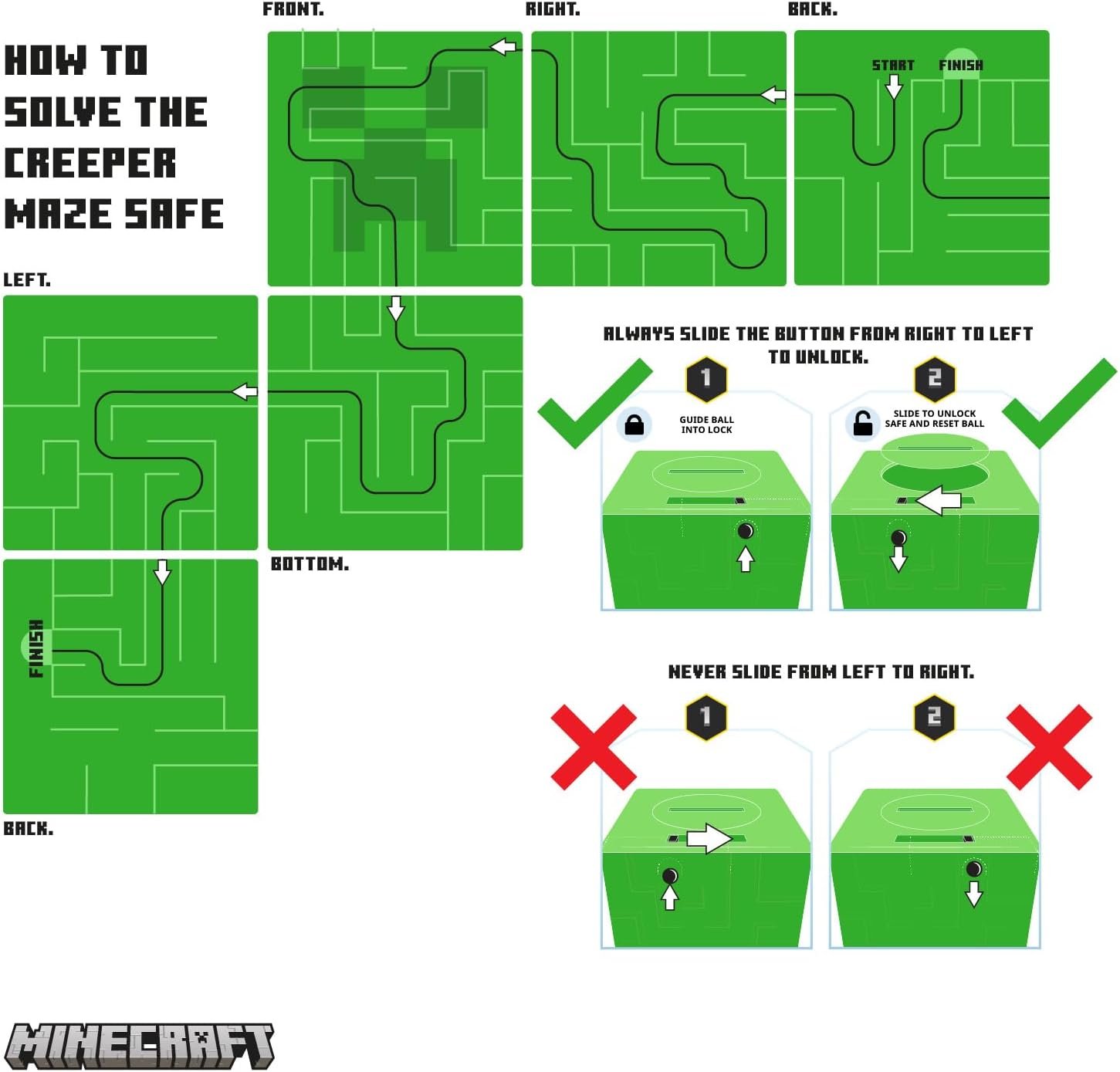 Paladone Minecraft Creeper Maze Safe, completa el laberinto para desbloquear dinero, divertido juguete coleccionable de bloques de Minecraft y alcancía para niños, viene con calcomanías decorativas - Imagen 7
