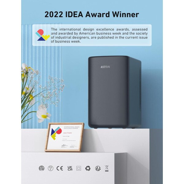 AstroAI Mini refrigerador de 2.0 generación, 6 litros/8 latas, refrigerador de maquillaje para el cuidado de la piel, 110 V CA/12 V CC, enfriador termoeléctrico portátil y calentador pequeño para - Imagen 3
