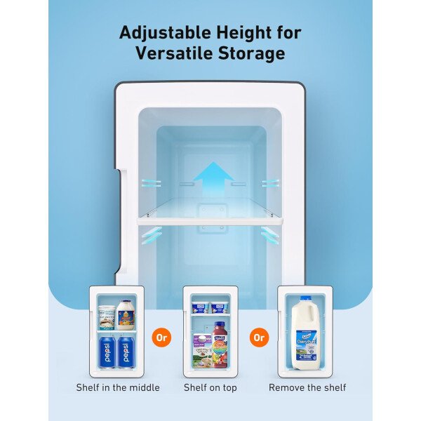 AstroAI Mini refrigerador de 2.0 generación, 6 litros/8 latas, refrigerador de maquillaje para el cuidado de la piel, 110 V CA/12 V CC, enfriador termoeléctrico portátil y calentador pequeño para - Imagen 4