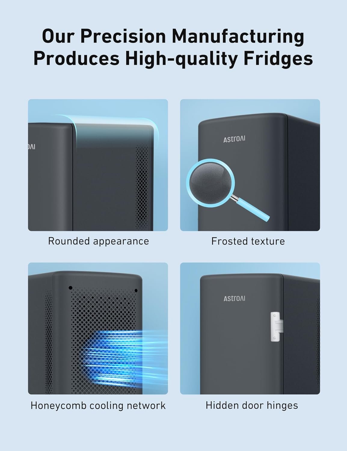 AstroAI Mini refrigerador de 2.0 generación, 6 litros/8 latas, refrigerador de maquillaje para el cuidado de la piel, 110 V CA/12 V CC, enfriador termoeléctrico portátil y calentador pequeño para - Imagen 5