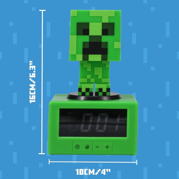 Paladone Minecraft Creeper - Reloj despertador con licencia oficial, música en el juego y luz nocturna para niños y adolescentes, accesorio de sala de juegos - Imagen 3