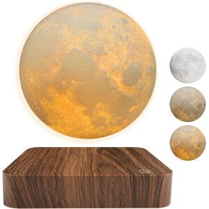 Lámpara de luna levitante, lámpara de luna flotante magnética con 3 modos de color, para decoración de escritorio de oficina en casa, lámparas únicas para dormitorio, accesorios tecnológicos