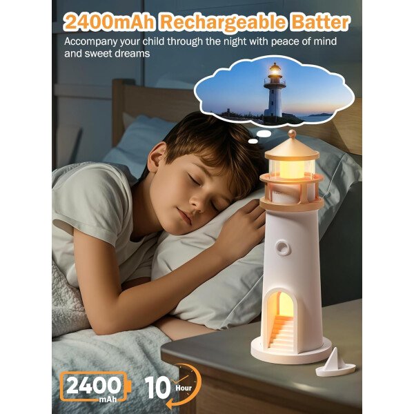 Lámpara de luna proyector de luz nocturna, lámpara de faro, luz nocturna para niños, proyector de galaxia de luz de luna recargable, lámpara de mesa estética LED recargable, regalos de cumpleaños de - Imagen 2