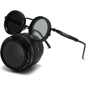 JOLLYNOVA Gafas de sol ajustables de 1-9 engranajes, estilo steampunk, retro, de metal, redondas, polarizadas, con lentes de filtro ND