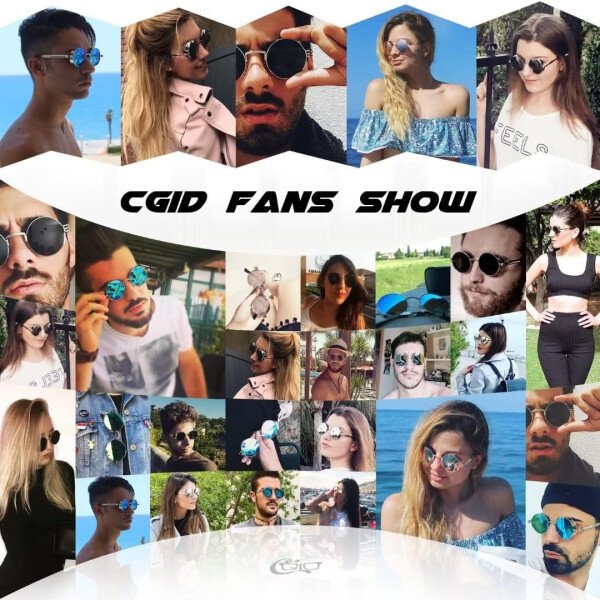 CGID Retro Steampunk Round Polarized Sunglasses Men Womens Metal Circle Frame UV400 Protection E72 - Imagen 14