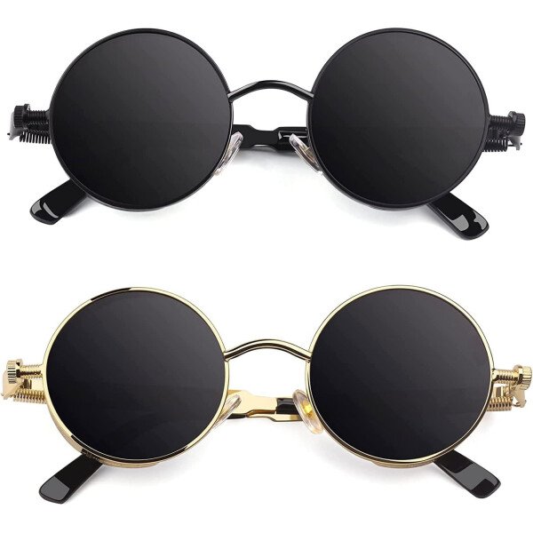 CGID Retro Steampunk Round Polarized Sunglasses Men Womens Metal Circle Frame UV400 Protection E72 - Imagen 18