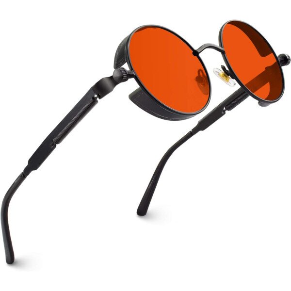 CGID Retro Steampunk Round Polarized Sunglasses Men Womens Metal Circle Frame UV400 Protection E72 - Imagen 22