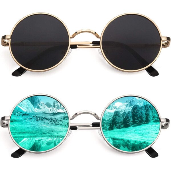 CGID Gafas de sol unisex polarizadas redondas E01 Lennon