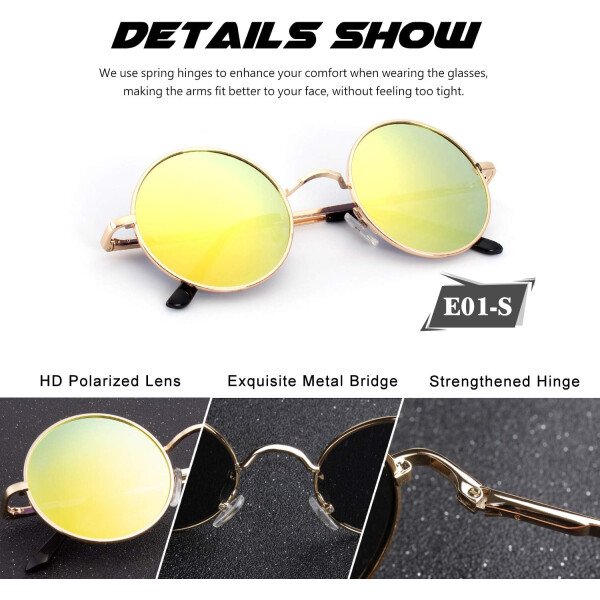 CGID Gafas de sol unisex polarizadas redondas E01 Lennon - Imagen 12