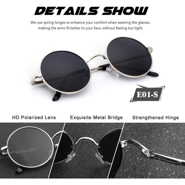 CGID Gafas de sol unisex polarizadas redondas E01 Lennon - Imagen 40