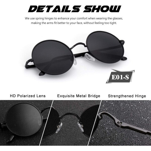 CGID Gafas de sol unisex polarizadas redondas E01 Lennon - Imagen 67