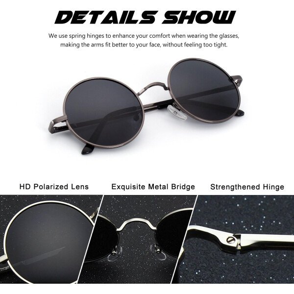 CGID Gafas de sol unisex polarizadas redondas E01 Lennon - Imagen 71