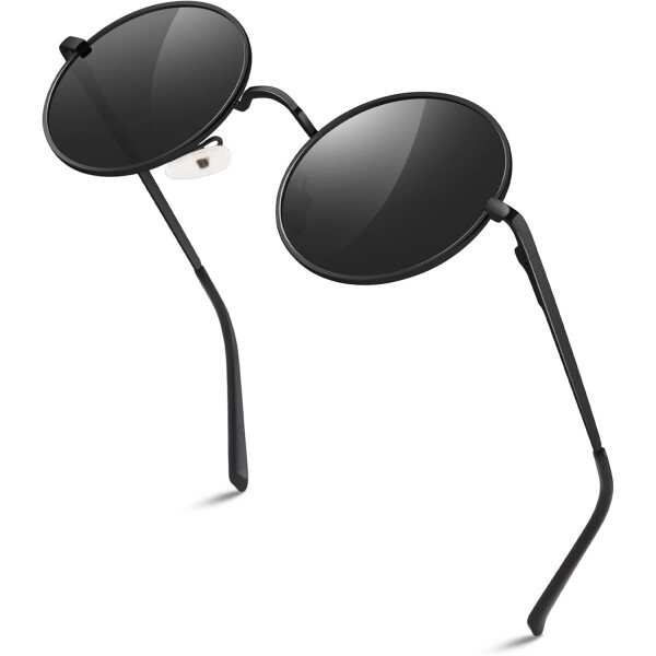 Sunier Gafas de sol redondas para hombre y mujer, polarizadas, hippie, Lennon retro, círculo, UV400, gafas de sol