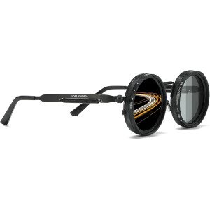 JOLLYNOVA Gafas de sol de tinte ajustable, gafas de cambio nocturno de 1-9 engranajes, gafas de sol polarizadas redondas de metal retro, lentes de filtro ND
