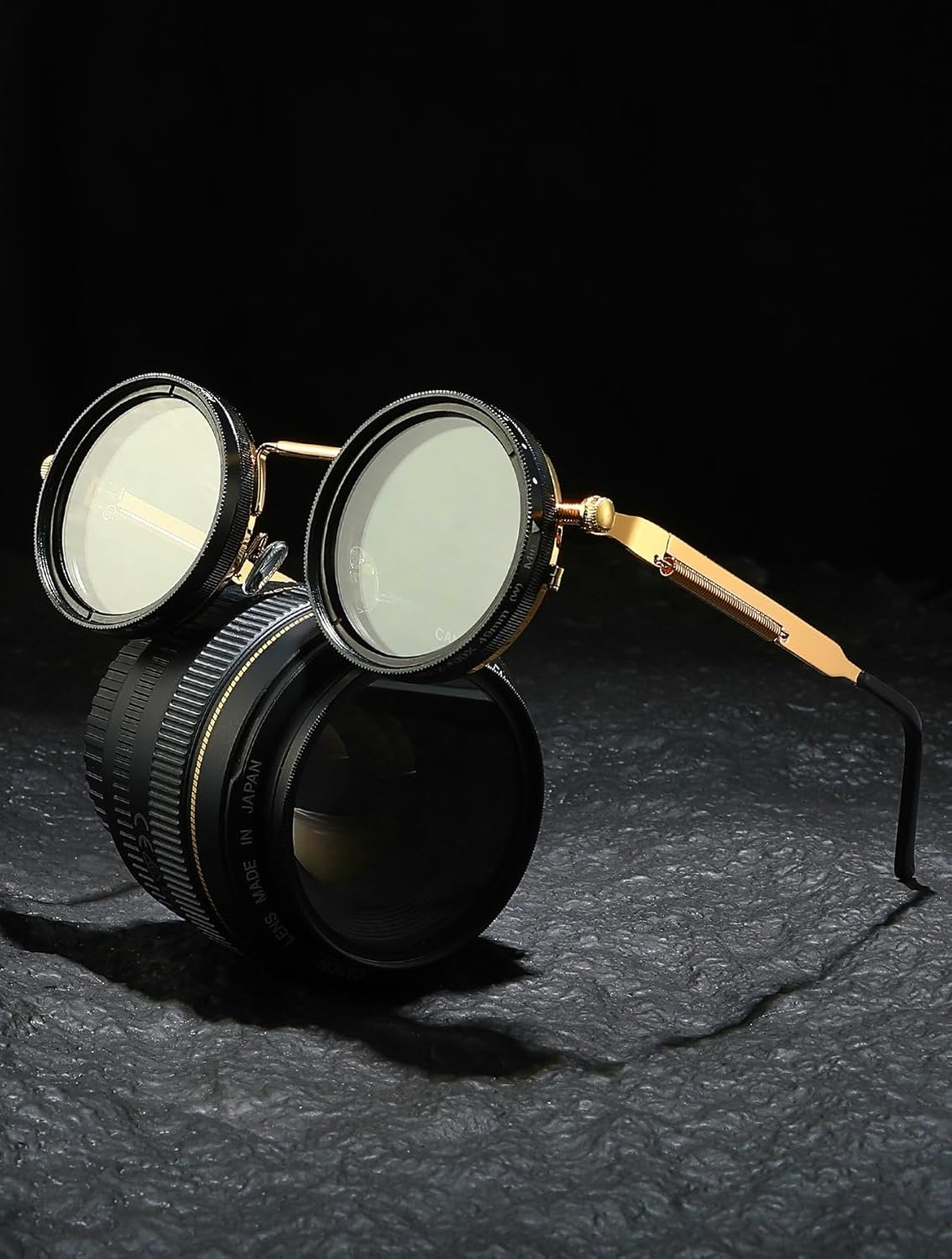 JOLLYNOVA Gafas de sol de tinte ajustable, gafas de cambio nocturno de 1-9 engranajes, gafas de sol polarizadas redondas de metal retro, lentes de filtro ND - Imagen 11