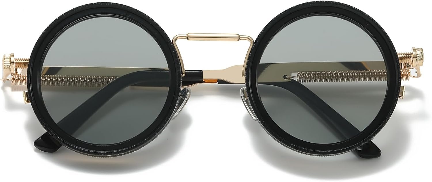 JOLLYNOVA Gafas de sol de tinte ajustable, gafas de cambio nocturno de 1-9 engranajes, gafas de sol polarizadas redondas de metal retro, lentes de filtro ND - Imagen 12