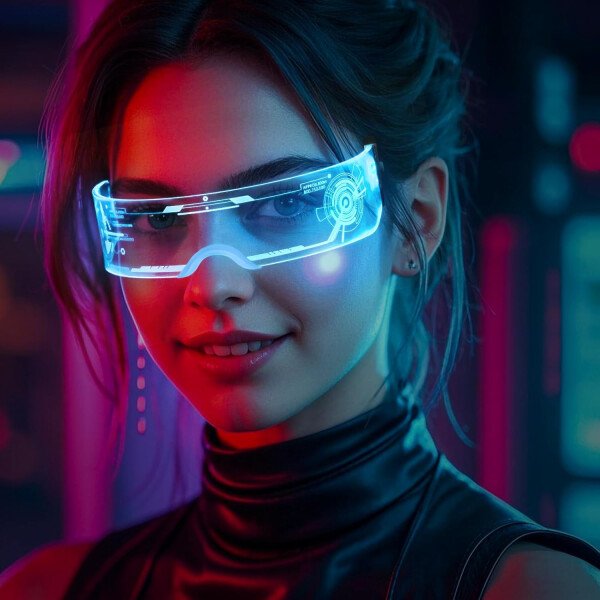 Gafas de visera LED iluminadas en 7 colores y 4 modos, gafas Cyberpunk para Halloween, cosplay, fiesta, bar, adultos (geniales) - Imagen 2