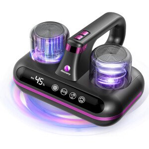 Aspirador de colchón – Aspirador de cama inalámbrico 5 en 1, alimentado por tecnología ultrasónica, succión fuerte de 16 Kpa, bajo ruido, adecuado para polvo, pelo de mascotas, etc. - Gris