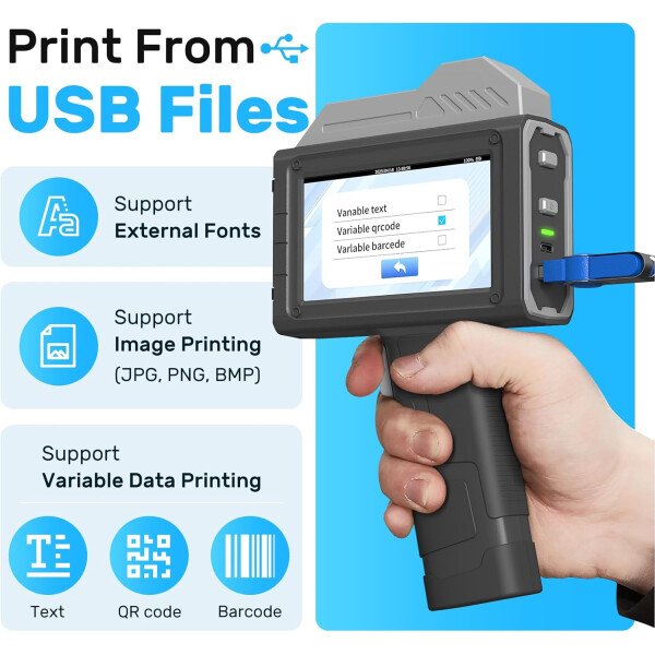 BENTSAI Impresora de inyección de tinta de mano BT-HH6205B recién actualizada con 16 horas de larga duración de 0.5 pulgadas para número de lote, código de fecha, logotipo, número de serie, código de - Imagen 14