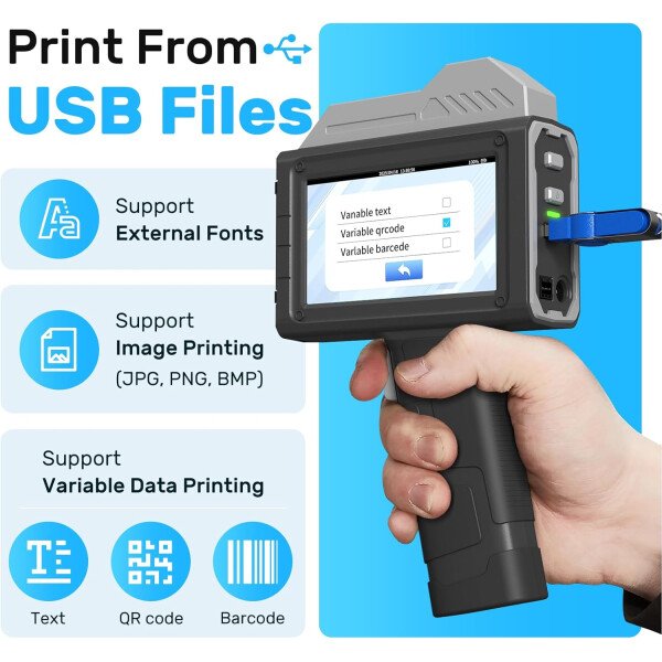 BENTSAI Impresora de inyección de tinta de mano BT-HH6205B recién actualizada con 16 horas de larga duración de 0.5 pulgadas para número de lote, código de fecha, logotipo, número de serie, código de - Imagen 16