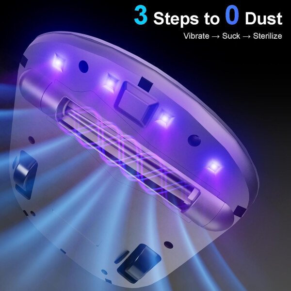 Robot aspirador inalámbrico 3 en 1 con luz UV de 270 nm, navegación inteligente, tecnología de detección de bordes y succión fuerte de 14 AW para colchón, sofá, alfombra - Imagen 4
