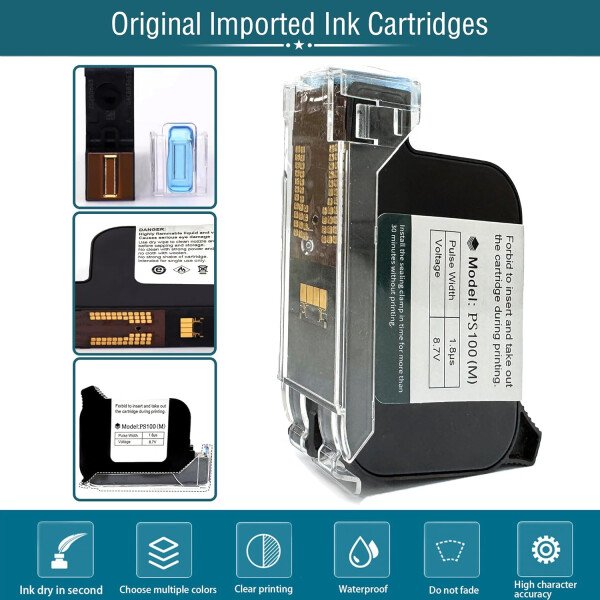 Phezer P15 Impresora de inyección de tinta portátil para superficie plana, boquilla de 0.5 pulgadas para producción de código de barras QRCode, fecha, hora, logotipo, número de lote, impresión en - Imagen 5