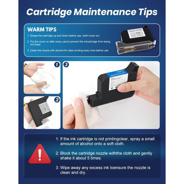 Pistola portátil de inyección de tinta de mano, boquilla de 0.5 pulgadas para logotipo, número de lote, código QR en cualquier superficie (metal, madera, vidrio, tela, cartón) con tinta de - Imagen 8
