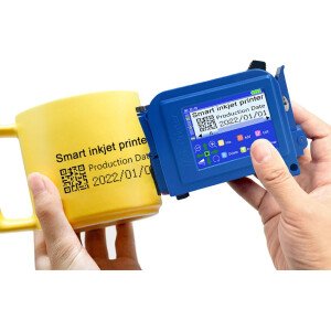 Phezer Mini impresora de inyección de tinta mejorada para superficie plana y curva PC11 Plus, 25 idiomas y cartucho de tinta de secado rápido, dispositivo portátil de marcado de bolsillo para fecha y