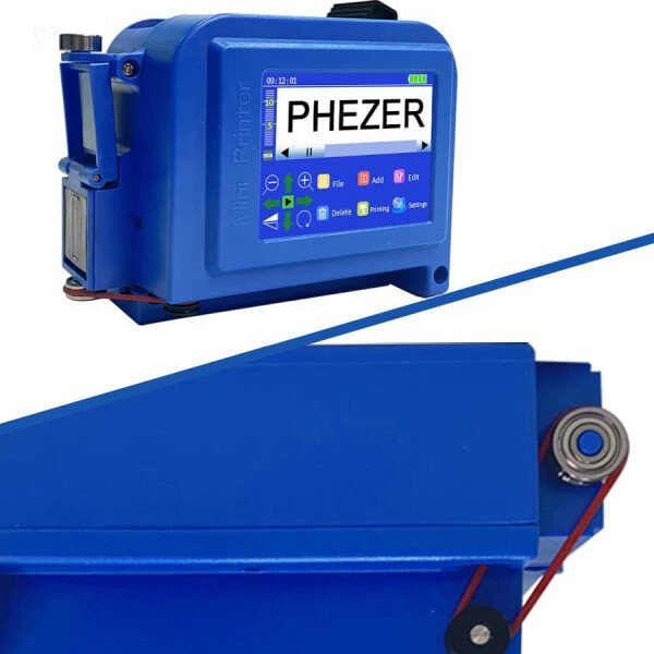 Phezer Mini impresora de inyección de tinta mejorada para superficie plana y curva PC11 Plus, 25 idiomas y cartucho de tinta de secado rápido, dispositivo portátil de marcado de bolsillo para fecha y - Imagen 9