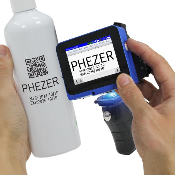 Phezer Mini impresora de inyección de tinta mejorada para superficie plana y curva PC11 Plus, 25 idiomas y cartucho de tinta de secado rápido, dispositivo portátil de marcado de bolsillo para fecha y - Imagen 10