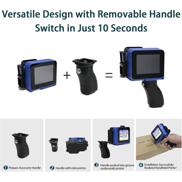 Phezer Mini impresora de inyección de tinta mejorada para superficie plana y curva PC11 Plus, 25 idiomas y cartucho de tinta de secado rápido, dispositivo portátil de marcado de bolsillo para fecha y - Imagen 11