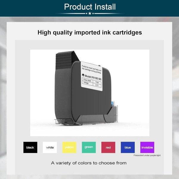 Phezer Mini impresora de inyección de tinta mejorada para superficie plana y curva PC11 Plus, 25 idiomas y cartucho de tinta de secado rápido, dispositivo portátil de marcado de bolsillo para fecha y - Imagen 24