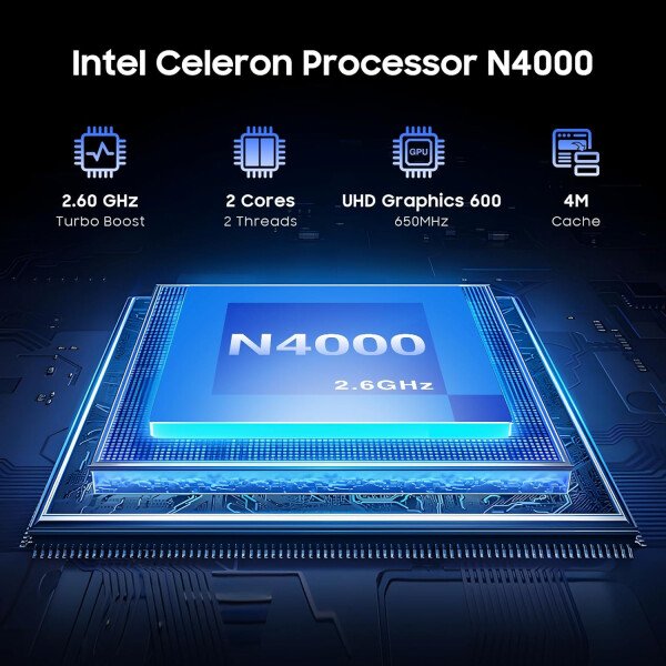 AE86 Portátil Windows 11 de 15.6 pulgadas, Intel Celeron N4000, 12 GB de RAM 256 GB SSD, pantalla Full HD 1080P, WiFi de doble banda, mini HDMI, cuaderno plateado delgado ligero para negocios, escuela - Imagen 2