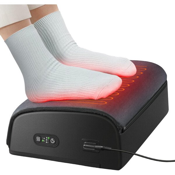 Comfier Reposapiés debajo del escritorio en el trabajo, silla de oficina y reposapiés de escritorio de juegos en casa, reposapiés térmico térmico debajo del escritorio, soporte ergonómico ajustable,
