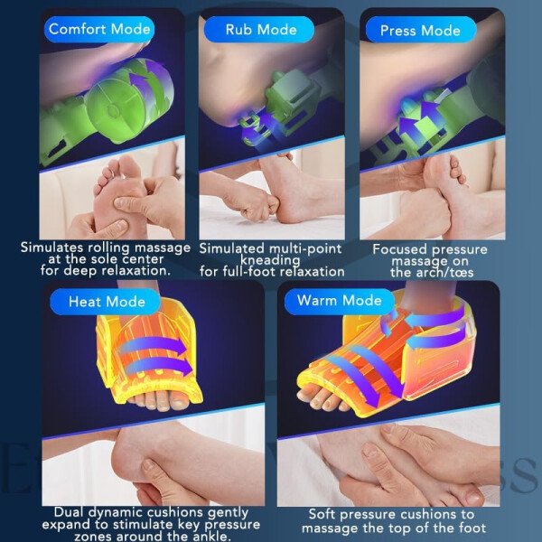 Shiatsu - Masajeador de pies con calor, amasamiento profundo para fascitis plantar, vibración, máquina de masaje de pies con control remoto para alivio del dolor y circulación, calentador de pies de - Imagen 3