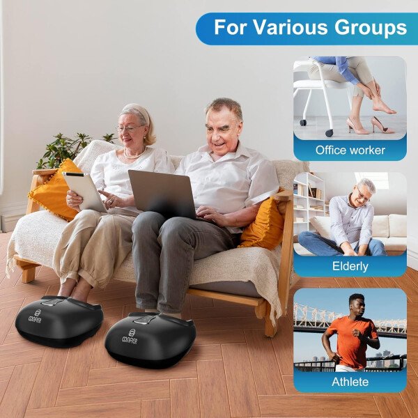 COMFIER Shiatsu - Masajeador de pies con calor, vibración, máquina de masaje de pies de compresión rodante para fascitis plantar, dolor neuropatía, regalos para ella, se adapta a tamaños de hasta 13 - Imagen 5